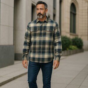 Orvis Men’s Flannel Shirt M | Plaid Button-Down Outdoor Layer